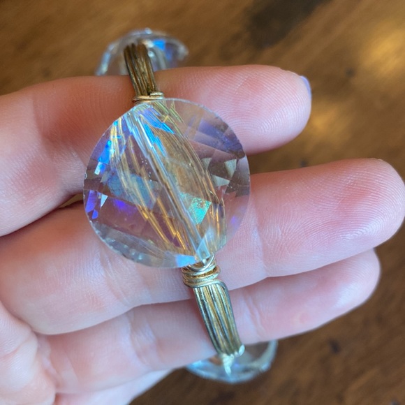 Costume bracelet with clear stone and gold wire, for small wrists - Picture 5 of 5